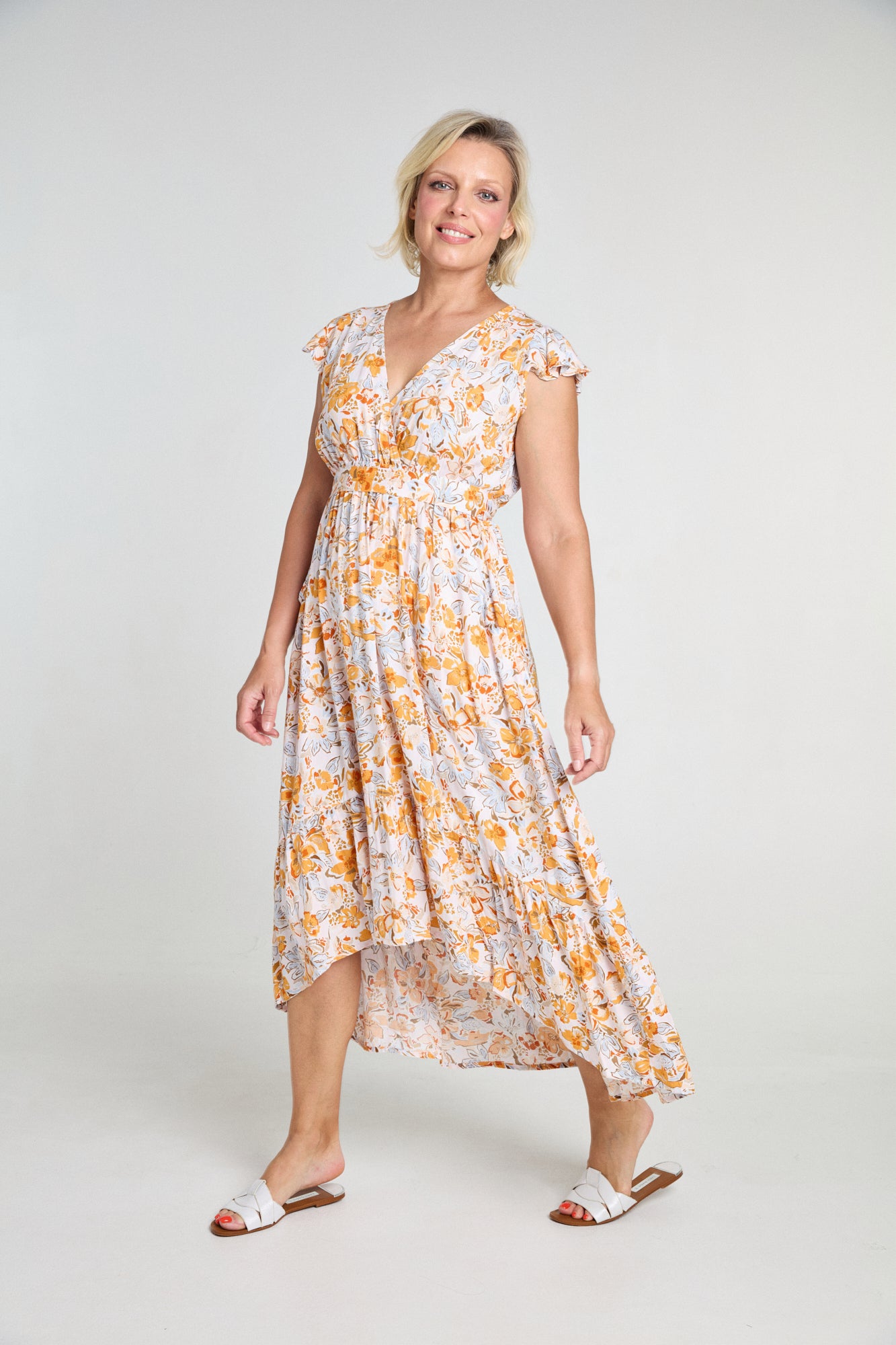 Nelly Dress - Orange Bloom