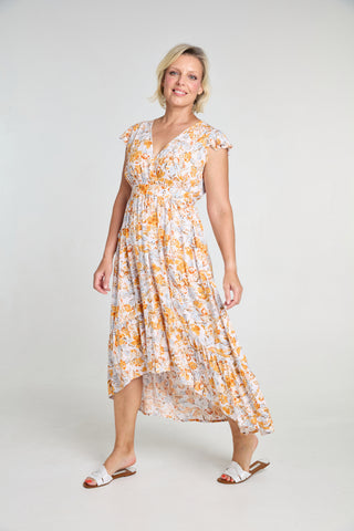 Maxi with belt - Slate Peach