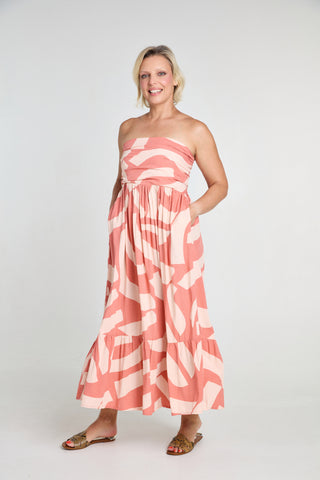 Maxi with belt - Slate Peach