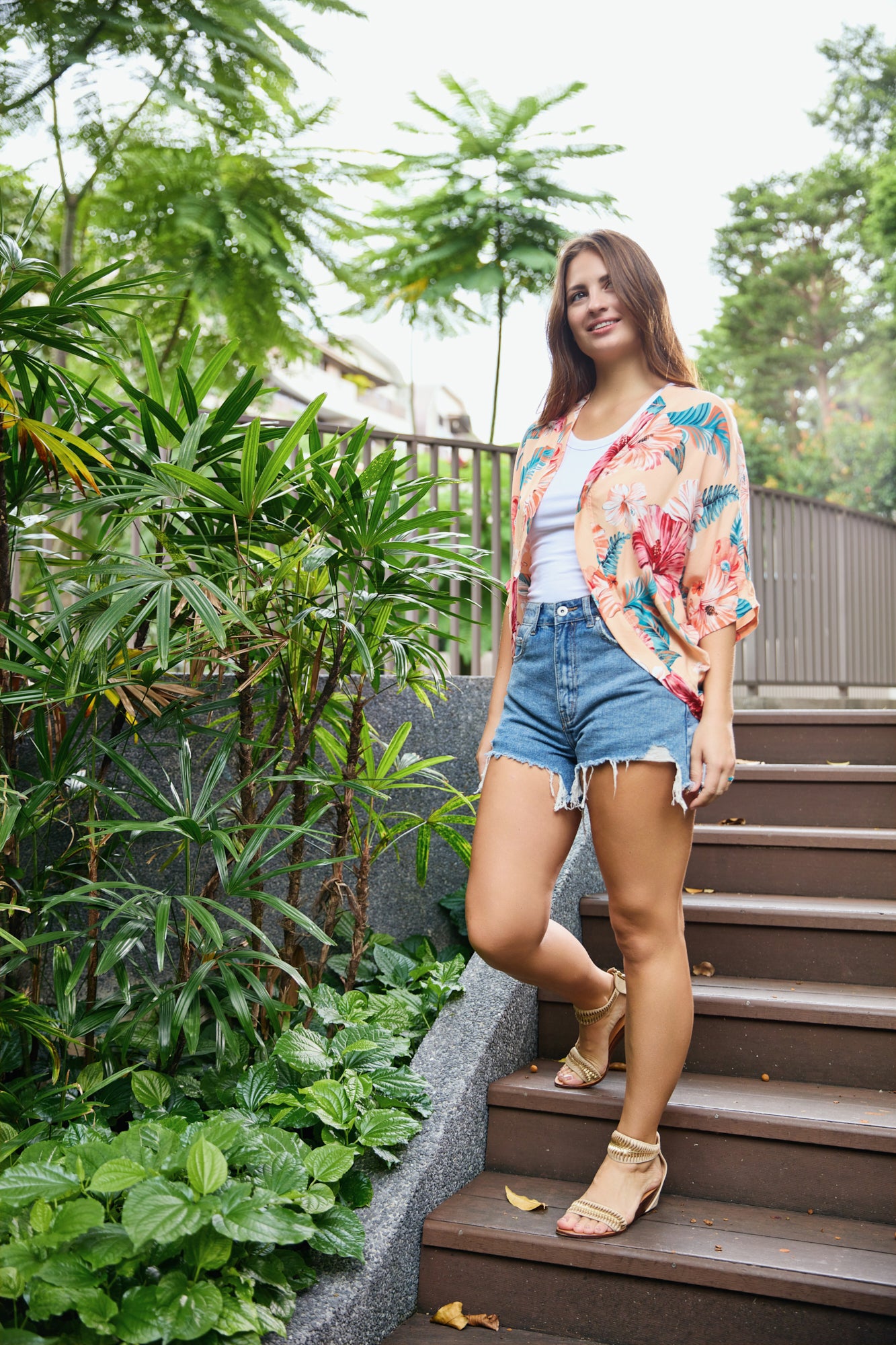 Kimono (Crop) - Hibiscus Orange
