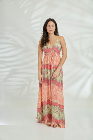 Maxi with belt - Crackle Brown