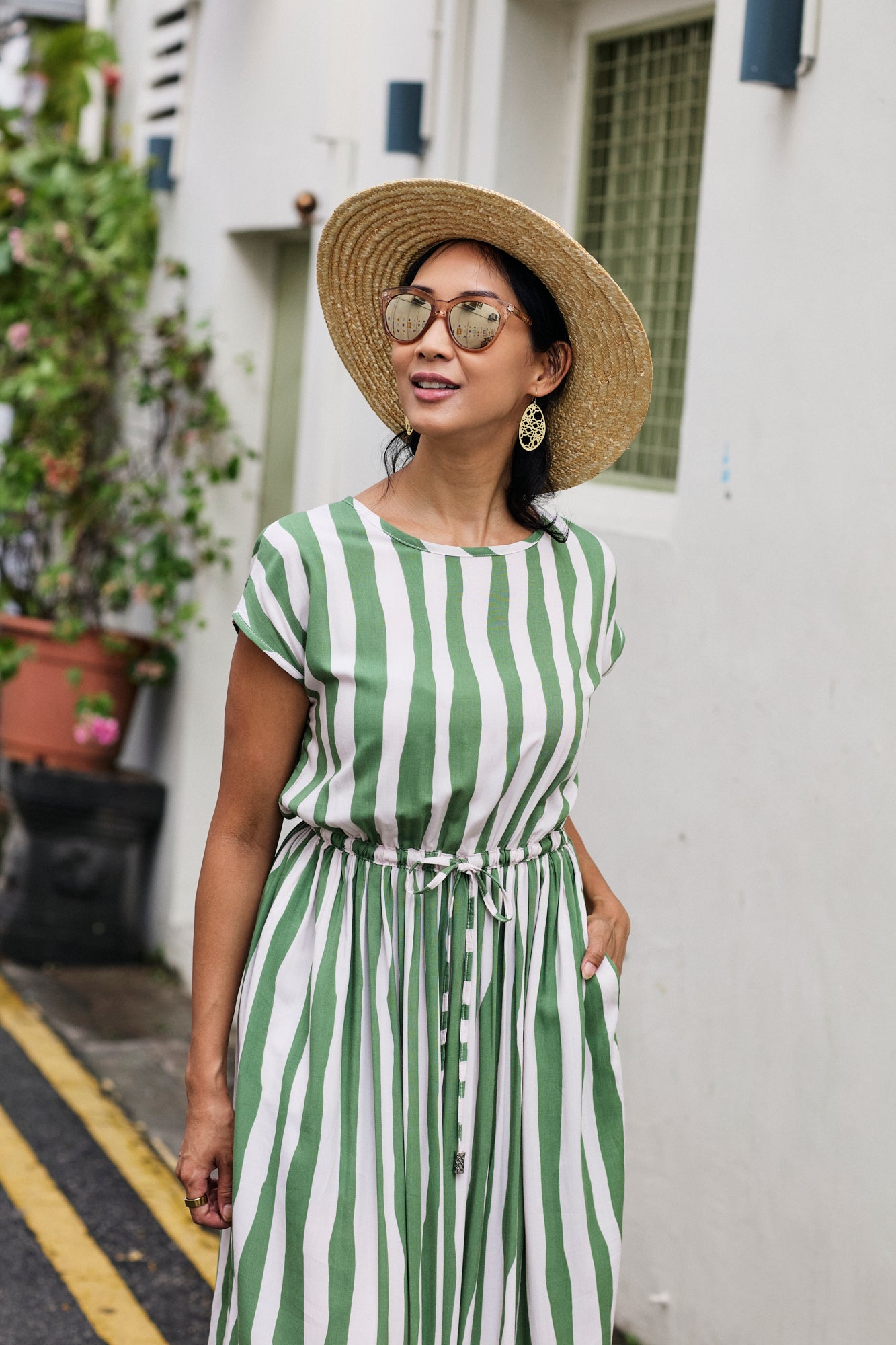 Dress Brielle - Stripe Pine