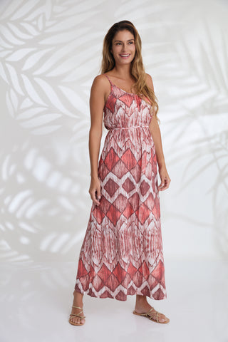 Maxi with belt - Slate Peach