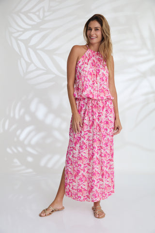 Maxi with belt - Slate Peach