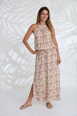 Maxi with belt - Tile Latte