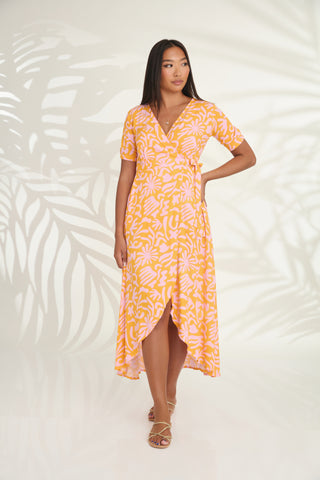 Sandy Wrap Dress - Pastel Botanic