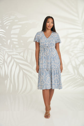 Delta Dress - Tile Blue