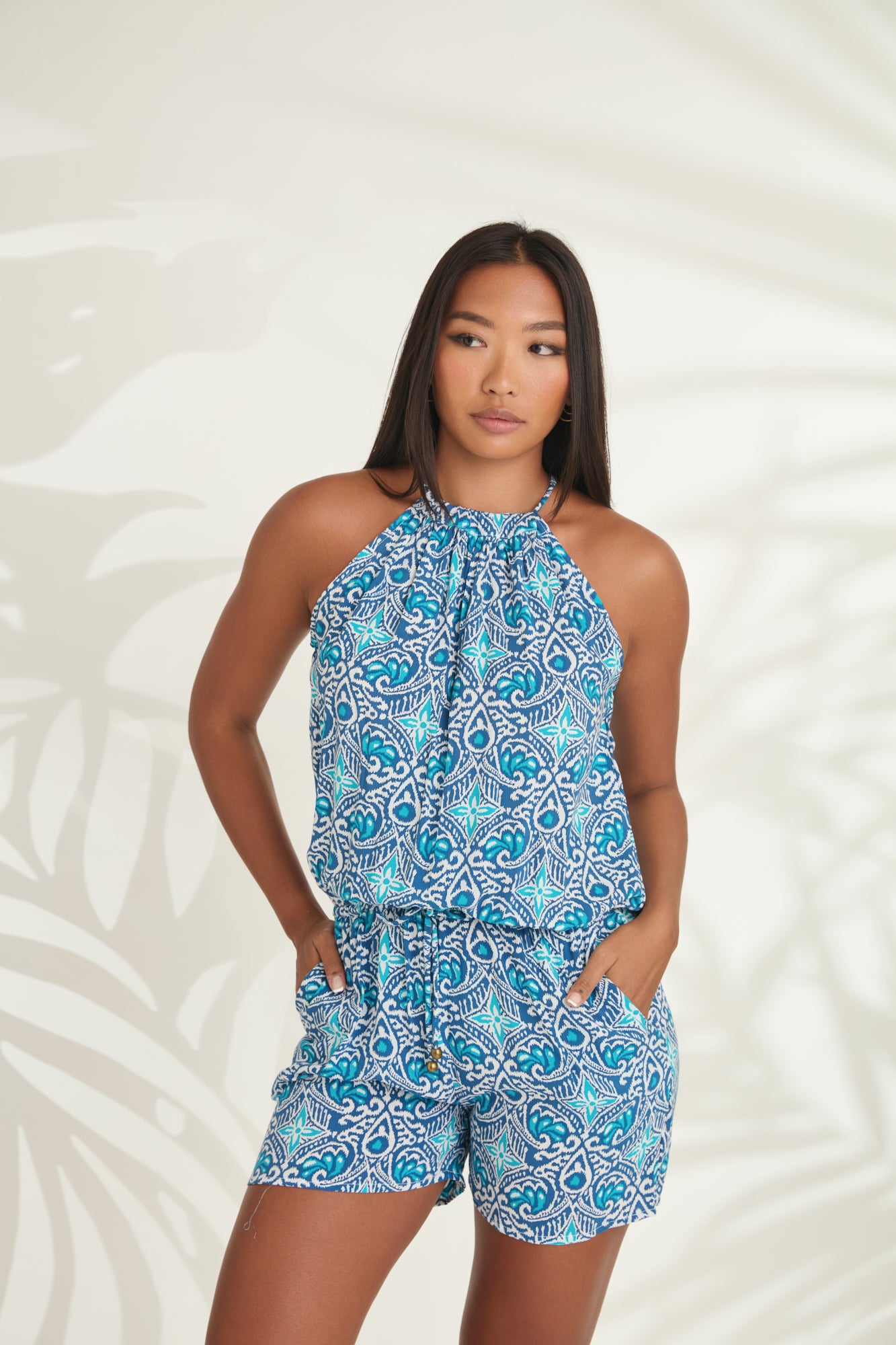 Playsuit Halter - Batik Blue