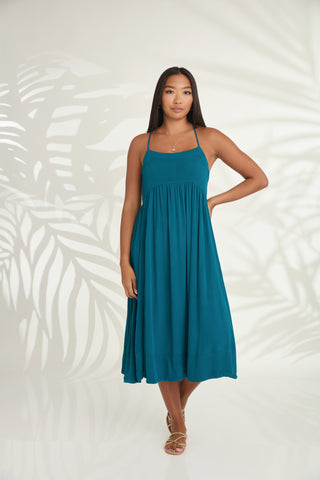 Maxi with belt - Meadow Blue