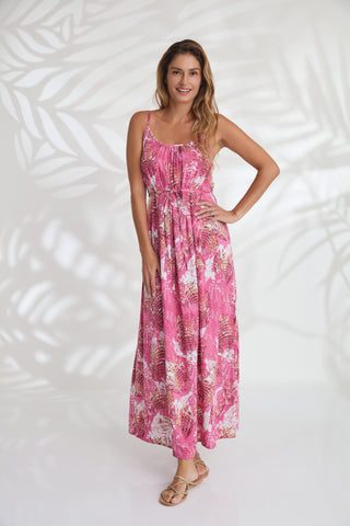 Maxi with belt - Slate Peach