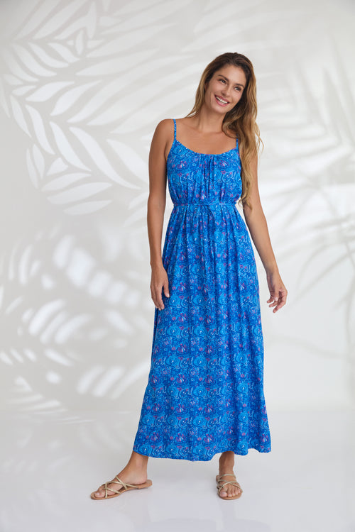 Maxi with belt - Meadow Blue
