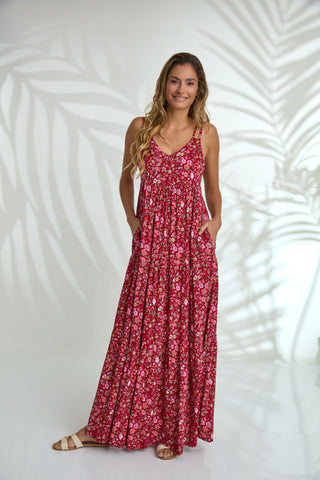 Maxi with belt - Red