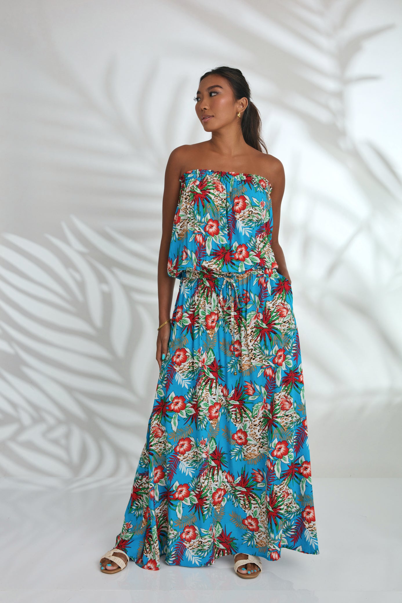 Mandy Dress - Blue Hibiscus