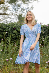 Emma Wrap Dress - Patchwork Blue