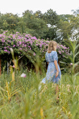 Emma Wrap Dress - Patchwork Blue
