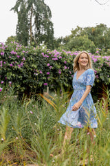 Emma Wrap Dress - Patchwork Blue