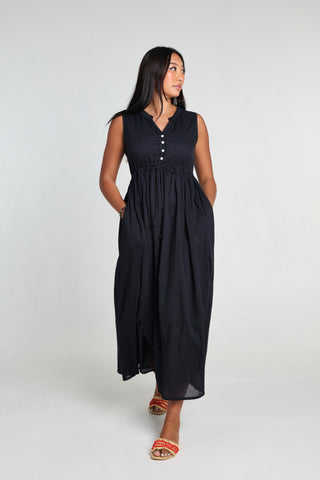Maxi with belt - Dove Blue