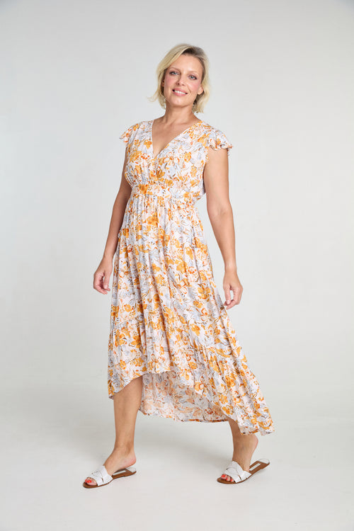 Nelly Dress - Orange Bloom