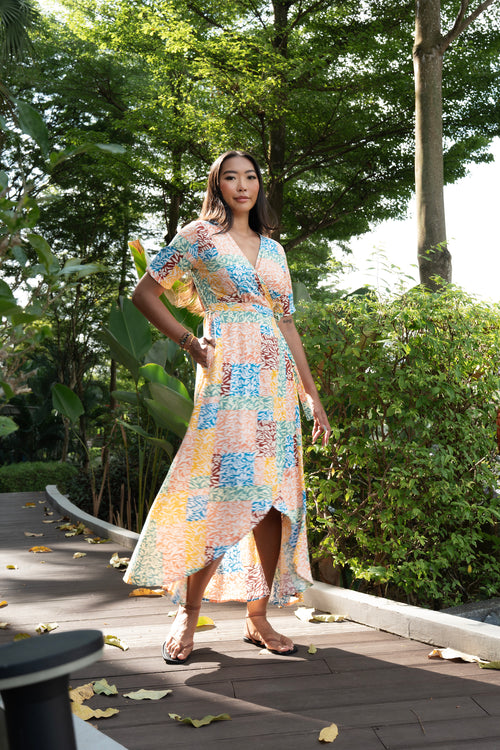 Renae Wrap Dress - Patch Leaf