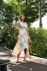 Renae Wrap Dress - Patch Leaf