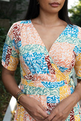 Renae Wrap Dress - Patch Leaf