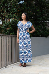 Dress Mia - Ikat Blue
