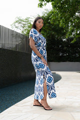 Dress Mia - Ikat Blue