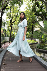 Renae Wrap Dress - Daisy Mint