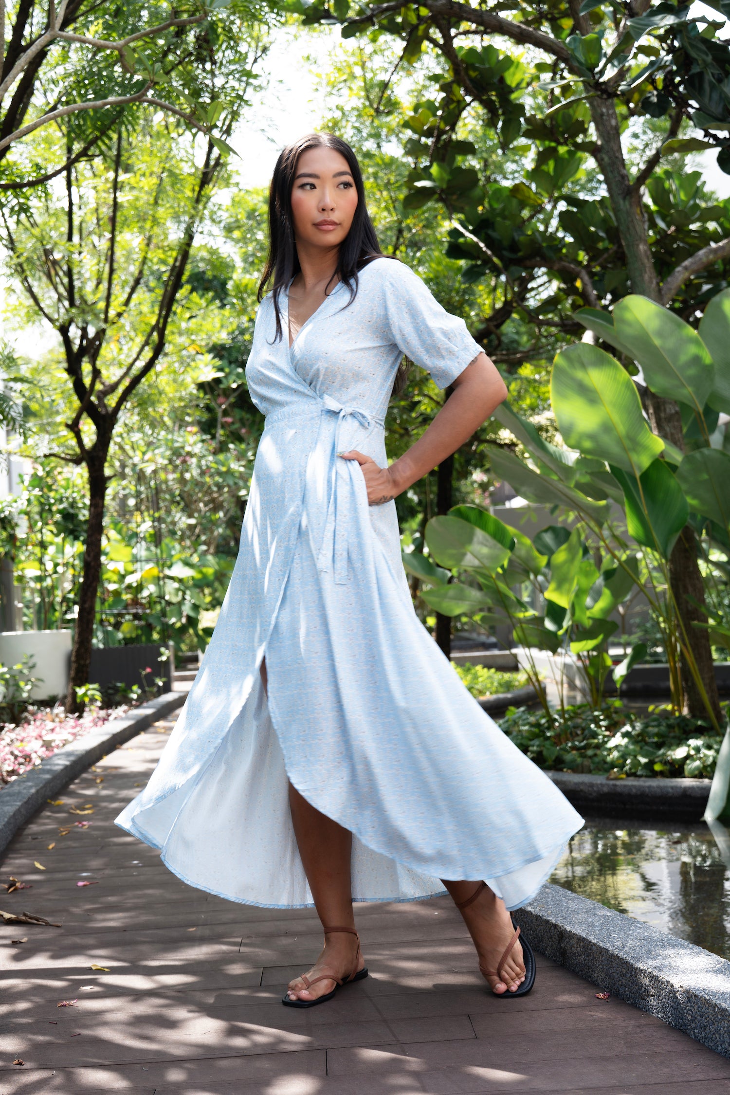 Renae Wrap Dress - Baby Blue Indii Breeze Renae Wrap Dress - Baby Blue Indii Breeze