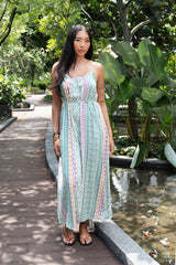 Maxi with belt - Mint Verti