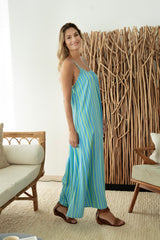 Maxi with belt - Stripe Green