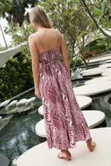 Maxi with belt - Burgundy