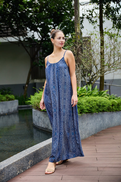 Maxi with belt - Zebra Navy