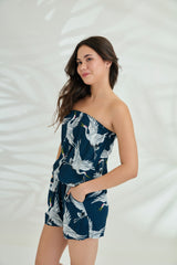 Playsuit Strapless - Crane Navy