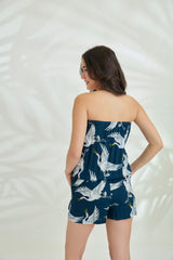 Playsuit Strapless - Crane Navy