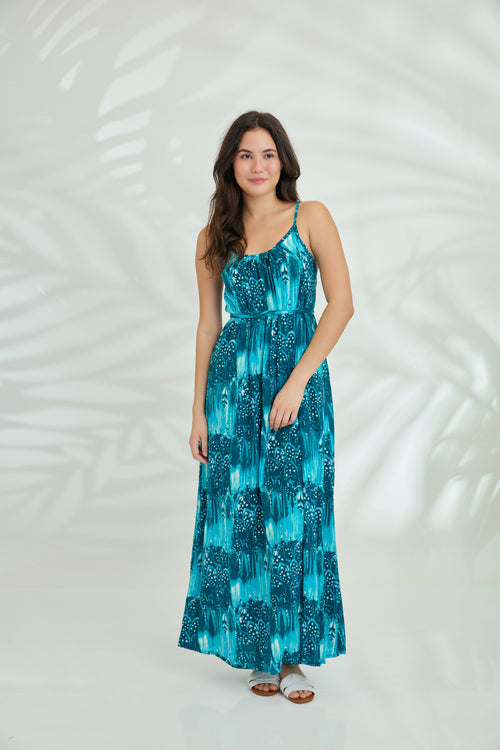 Maxi with belt - Dove Blue