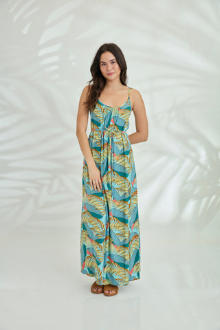 Maxi with belt - Butterfly Blue