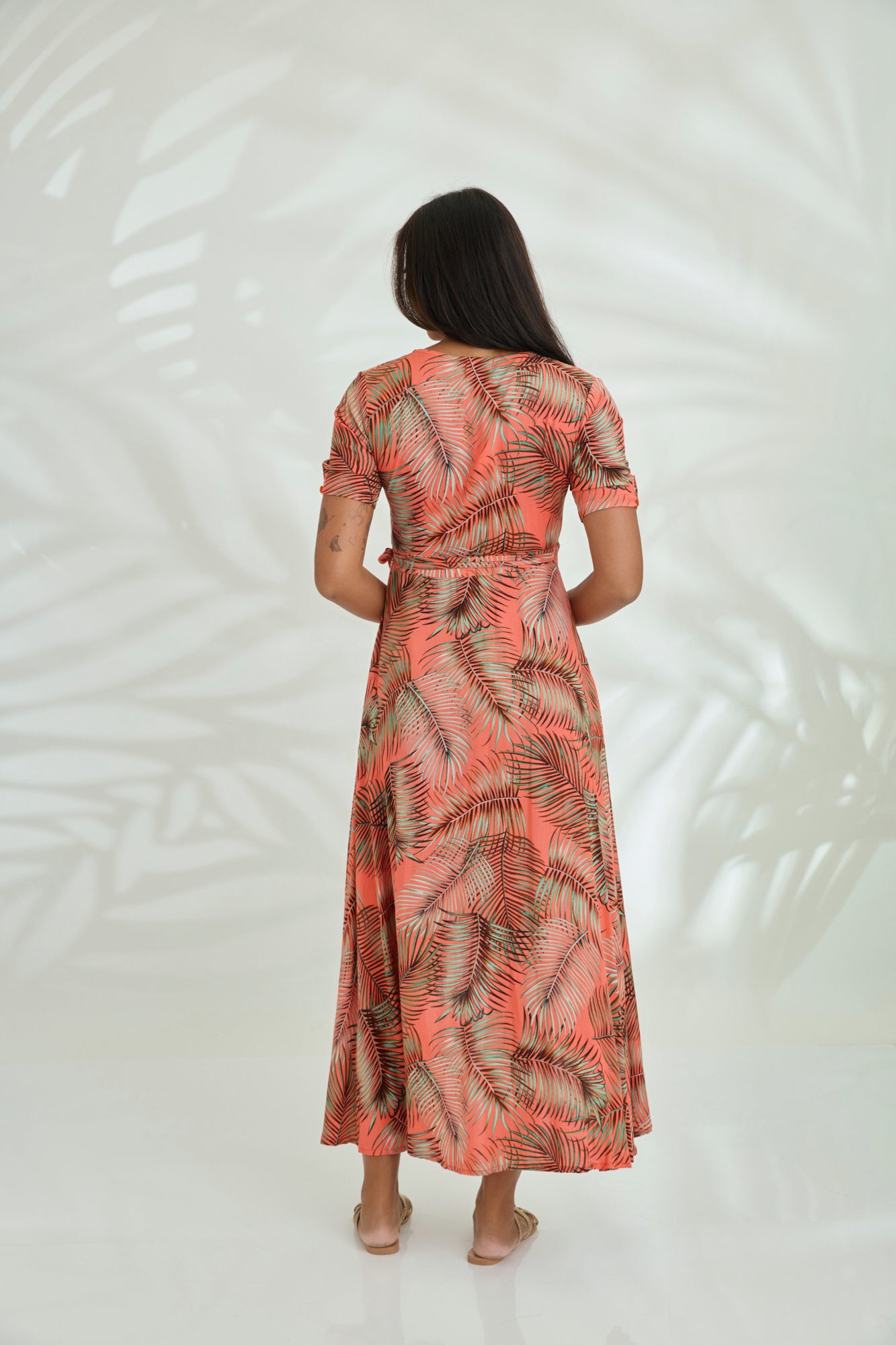 Renae Wrap Dress - Java Orange