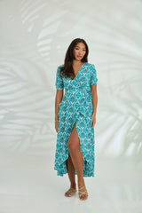 Renae Wrap Dress - Diamond Green