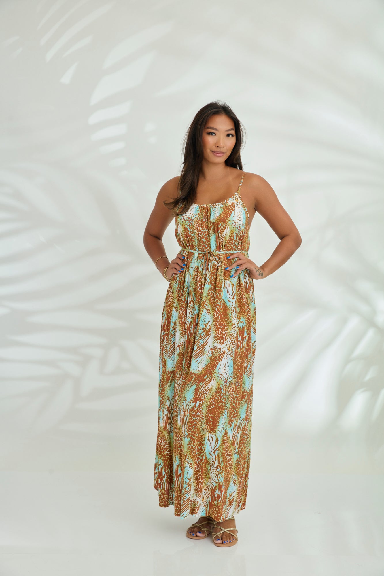 Maxi with belt - Leopard Brown
