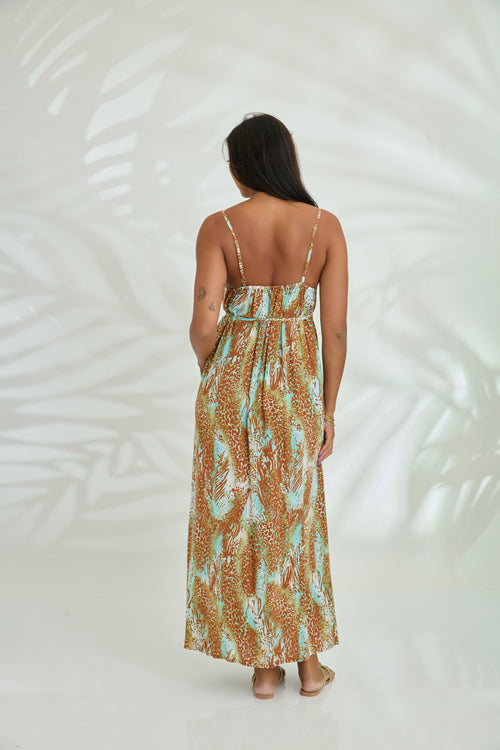 Maxi with belt - Leopard Brown