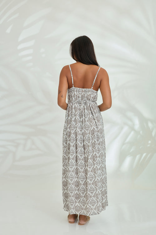 Maxi with belt - Diamond Brown