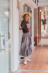 Stella Skirt - Stripe Black