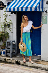 Stella Skirt - Stripe Green
