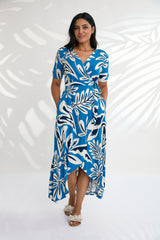 Renae Wrap Dress - Blue Love