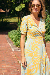 Renae Wrap Dress - Zazzle Yellow