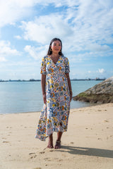 Renae Wrap Dress - Mediterranean
