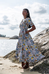 Renae Wrap Dress - Mediterranean