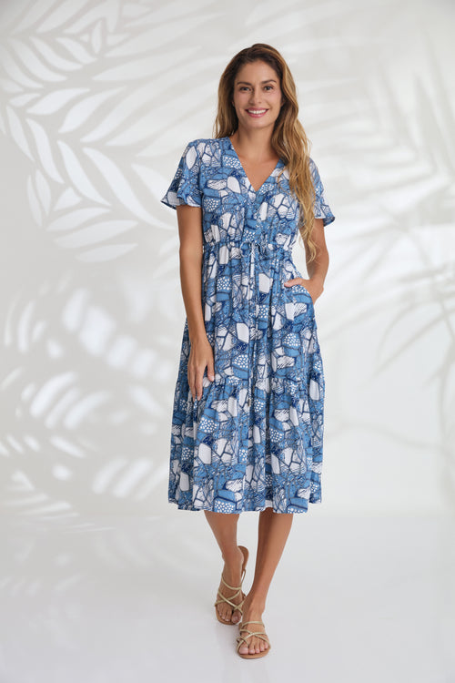 Delta Dress - Tile Blue