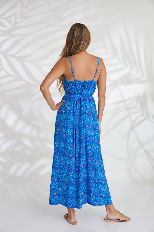 Maxi with belt - Meadow Blue